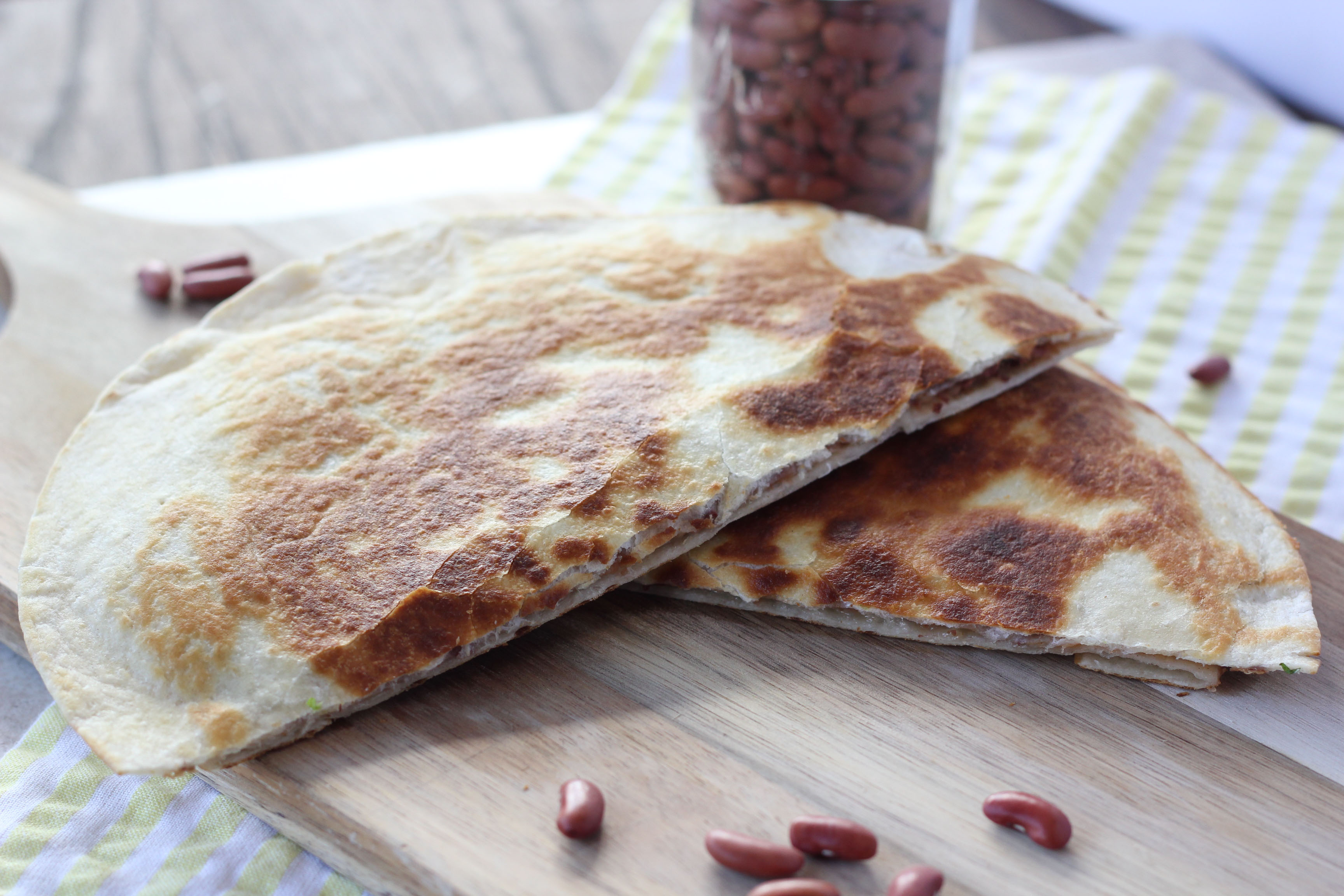 An image depicting the chili bean quesadillas.