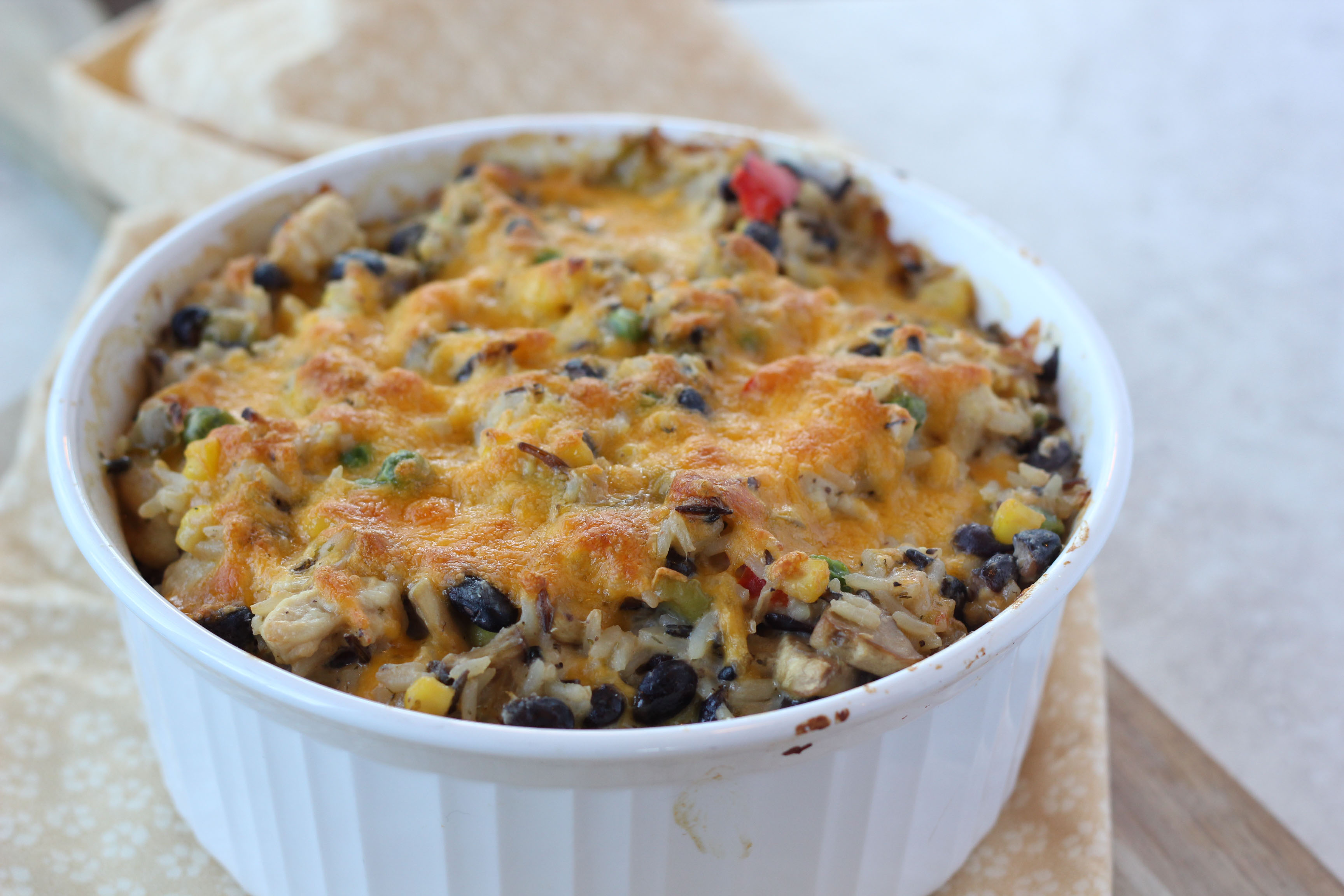 An image depicting the Black Beans and Mixed Rice Casserole recipe