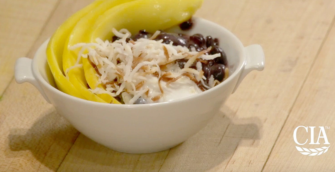 An image of the black bean and rice pudding recipe