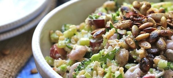 An image for the Broccoli and Cranberry Bean Salad with Yogurt Dressing recipe